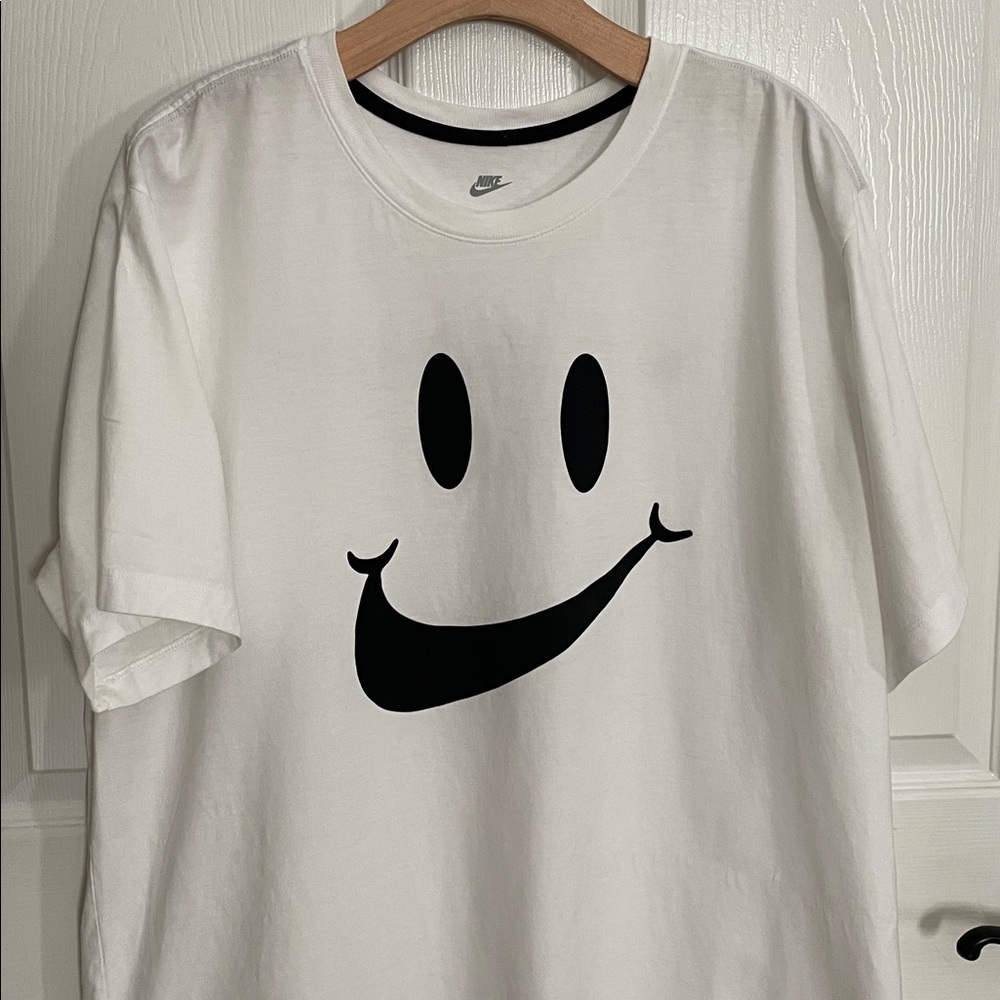 Nike white with Black Smile T-shirt